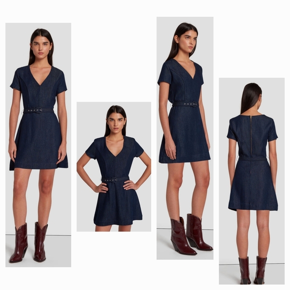 7 For All Mankind Lustre Mod Dress In Dark Rinse - Picture 1 of 5